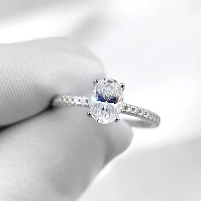 1CT Ruby/ Padparadscha Sapphire Ring S925 Sterling Silver with Moissanite Ring