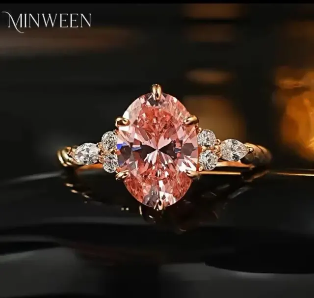 2.5ct Padparadscha Ring 925 Sterling Silver Jewelry