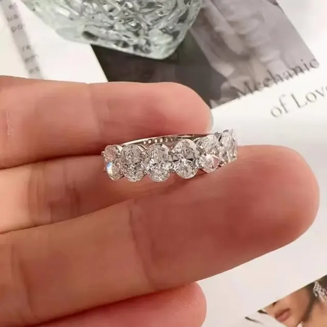 Pt950 Ring Oval cut IGI Diamond Rings