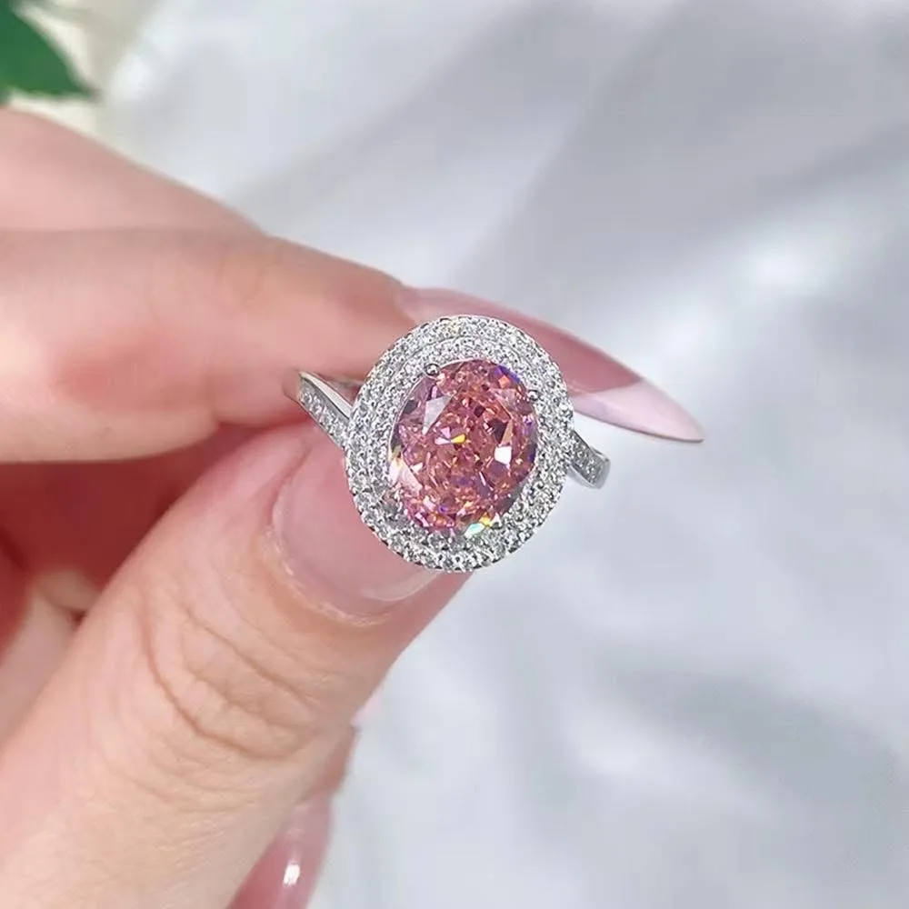 8*10 MM Oval Cut Paraiba Tourmaline Padparadscha Tanzania Gemstone Rings 925 Sterling Silver Jewelry