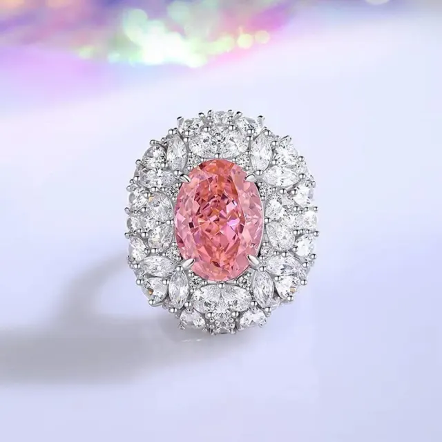 10*14 MM 8 CT Oval Cut Aquamarine Padparadscha Gems Ring 925 Sterling Silver